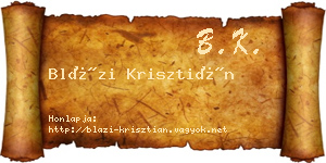 Blázi Krisztián névjegykártya